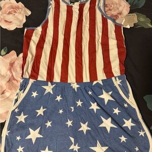 Junk Food Clothing Red and White Striped Tank romper